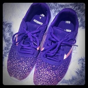 Purple/Gold sparkle shoes Size 10W